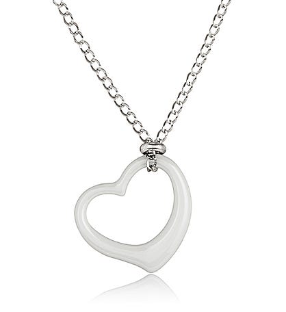 Ceramic Heart Stainless Steel Necklace - 18"